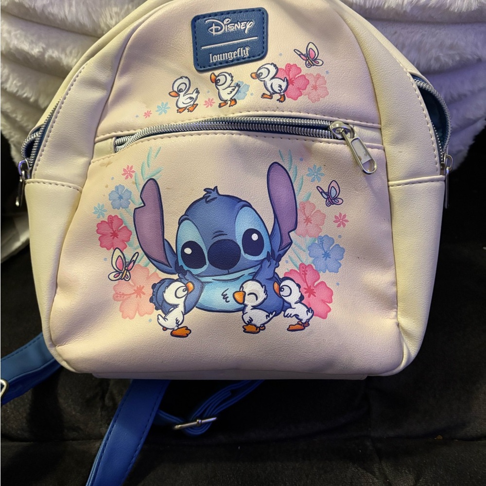 Loungefly Cream and Blue Disney Backpack